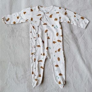 Red Caribou Babies Footed Jumpsuit